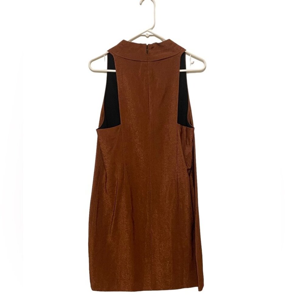 Alexander Wang Shift Dress Womens Size 10 Rust Textured Sleeveless V-Neck Mini - Picture 3 of 5